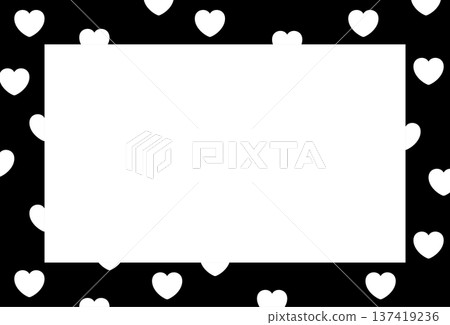 Black rectangle frame with white heart pattern for Valentine Day, card print, polaroid photo, template, poster, book cover, notepad, sticky note, memo, banner, border, postcard, standee, paper design Black rectangle frame with white heart pattern for Valentine Day, card print, polaroid photo, template, poster, book cover, notepad, sticky note, memo, banner, border, postcard, standee, paper design 137419236