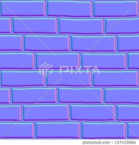 Beveled Masonry Brick Normal Map Pattern 137419866