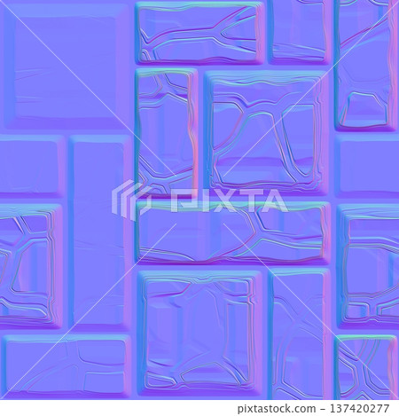 Detailed Cracked Stone Wall Normal Map for 3D Texturing 137420277