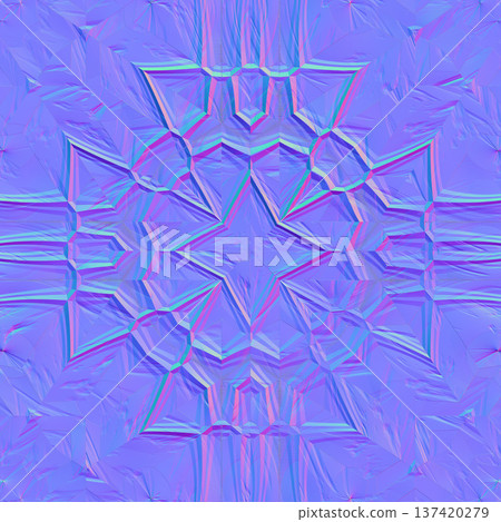 Symmetrical Crystal Star Pattern Normal Map for 3D Decor 137420279