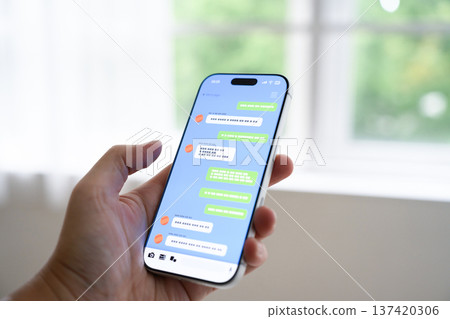 Message on smartphone Message on smartphone 137420306