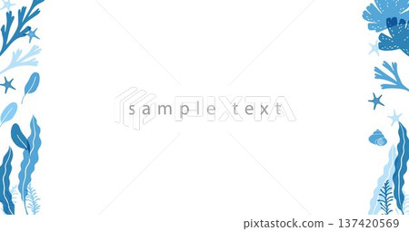 海藻和海洋生物橫幅 137420569