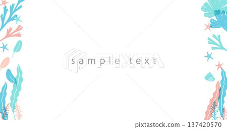 海藻和海洋生物橫幅 137420570