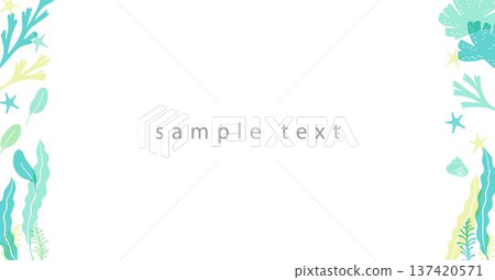 海藻和海洋生物橫幅 137420571