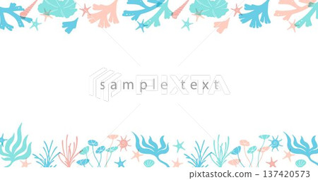 海藻和海洋生物橫幅 137420573