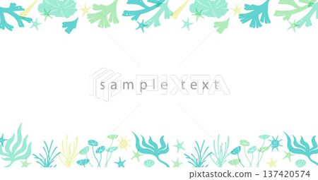 海藻和海洋生物橫幅 137420574