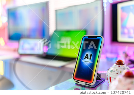 智慧型手機上的人工智慧顯示屏 137420741