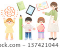 Learning image illustration set of children studying and teachers 137421044