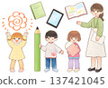 Learning image illustration set of children studying and teachers 137421045