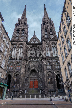 France, Clermont Ferrand, The Cathedral of Our Lady of the Assumption in Clermont is a Gothic cathedral. France, Clermont Ferrand, The Cathedral of Our Lady of the Assumption in Clermont is a Gothic cathedral. 137421058
