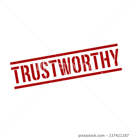 Trustworthy Stamp,Trustworthy Grunge Square Sign 137421287