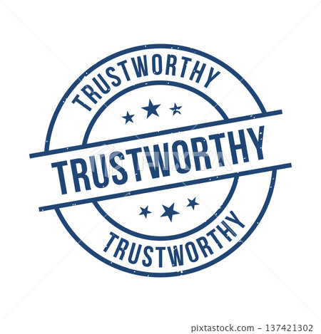 Trustworthy Stamp,Trustworthy Grunge Round Sign 137421302