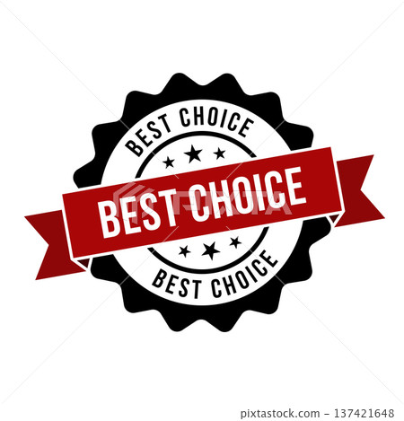 Best Choice Stamp,Best Choice Round Sign With Ribbon 137421648