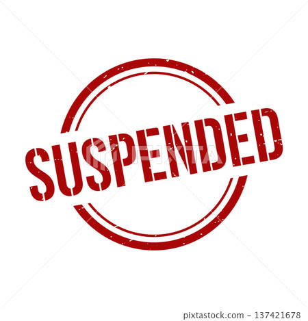 Suspended Stamp, Suspended Grunge Round Sign 137421678