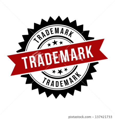 New Trademark Stamp, Trademark Round Sign With Ribbon New Trademark Stamp, Trademark Round Sign With Ribbon 137421733