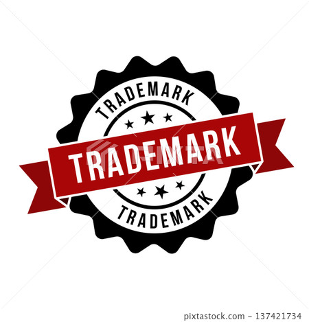 New Trademark Stamp, Trademark Round Sign With Ribbon New Trademark Stamp, Trademark Round Sign With Ribbon 137421734