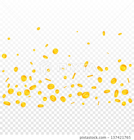 European Union Euro coins falling. Scattered gold EUR coins. Europe money. Global financial crisis concept. Square vector illustration. European Union Euro coins falling. Scattered gold EUR coins. Europe money. Global financial crisis concept. Square vector illustration. 137421765