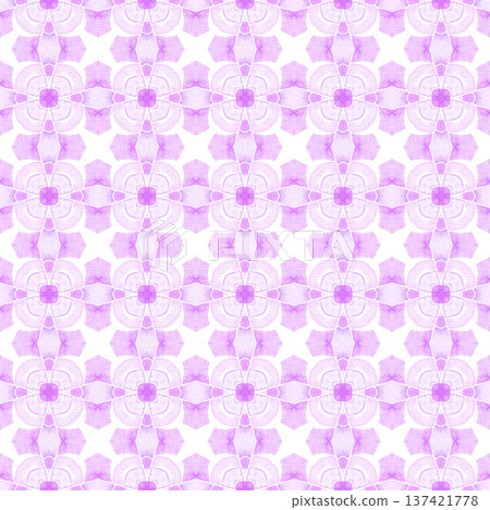 Trendy organic green border. Purple symmetrical boho chic summer design. Textile ready fetching print, swimwear fabric, wallpaper, wrapping. Organic tile. 137421778