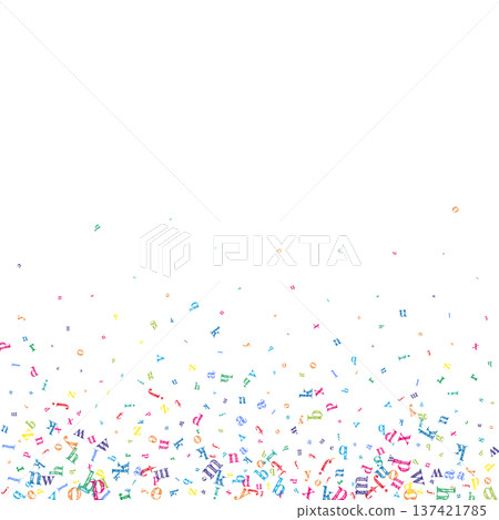 Falling letters of English language. Colorful childish flying characters of Latin alphabet. Foreign languages study concept. Back to school banner on white background. Falling letters of English language. Colorful childish flying characters of Latin alphabet. Foreign languages study concept. Back to school banner on white background. 137421785