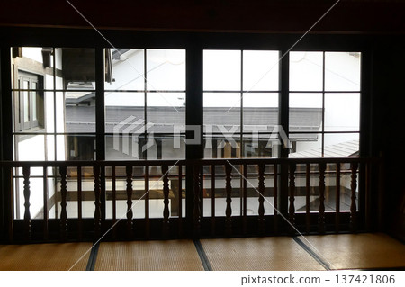 The view from the window of a Japanese-style room on the second floor of a traditional townhouse The view from the window of a Japanese-style room on the second floor of a traditional townhouse 137421806