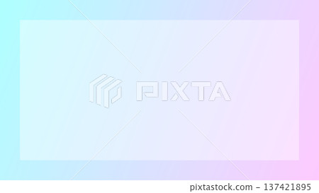 夢幻可愛的粉紅色和淺藍色漸變背景，帶有半透明邊框（16:9） 137421895