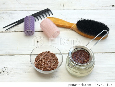 Making natural hair setting lotion for perfect hair. 137422197