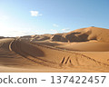 Sand dunes in the Sahara Desert at amazing sunrise in Morocco 137422457