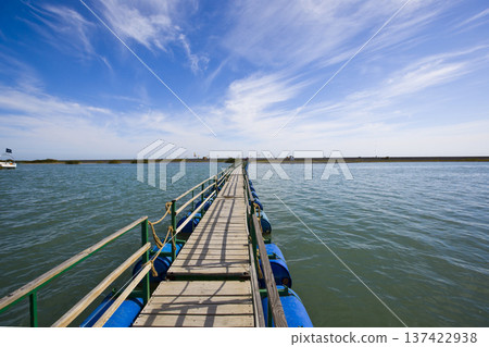 Path Forward Over Water Under Open Blue Sky 137422938