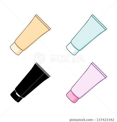 Cosmetic plastic tubes icons set, without background Cosmetic plastic tubes icons set, without background 137423342