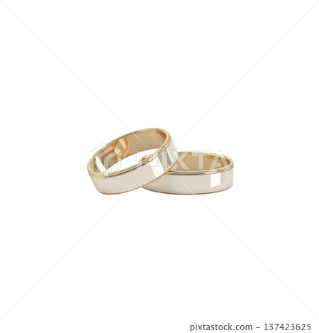 Two elegant gold wedding bands with smooth, polished finish are intertwined, symbolizing love and commitment. rings simplicity and shine evoke sense of timeless romance Two elegant gold wedding bands with smooth, polished finish are intertwined, symbolizing love and commitment. rings simplicity and shine evoke sense of timeless romance 137423625