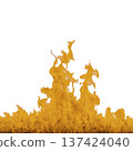 Vibrant display of yellow flames dances against transparent background, creating dynamic and energetic visual. fiery scene captures essence of heat and movement 137424040