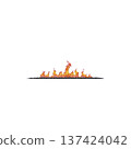 Line of vibrant orange and yellow flames dances against transparency background, creating striking contrast. fire appears dynamic and intense, evoking sense of warmth and energy 137424042