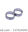 Two silver rings with sleek, modern design are placed side by side on plain background. rings feature smooth, polished finish and minimalist style, perfect for contemporary look 137424049