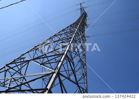 Transmission tower high voltage alternating current 137424422
