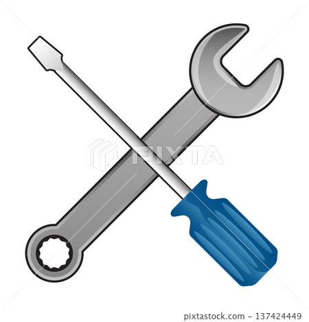 Wrench and screwdriver, symbol for repair Wrench and screwdriver, symbol for repair 137424449
