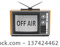 OFF AIR concept with vintage television. 3D rendering 137424462