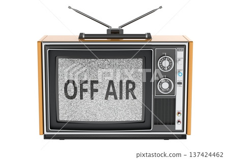 OFF AIR concept with vintage television. 3D rendering 137424462
