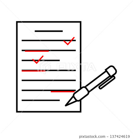 Business icon to check document errors 137424619
