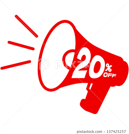 10% 折扣促銷 簡易揚聲器圖標 10% 折扣促銷 簡易揚聲器圖標 137425257