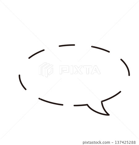 Handwritten and dashed line speech bubble set Simple conversation frame material Handwritten and dashed line speech bubble set Simple conversation frame material 137425288