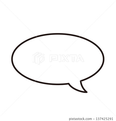 Handwritten and dashed line speech bubble set Simple conversation frame material 137425291