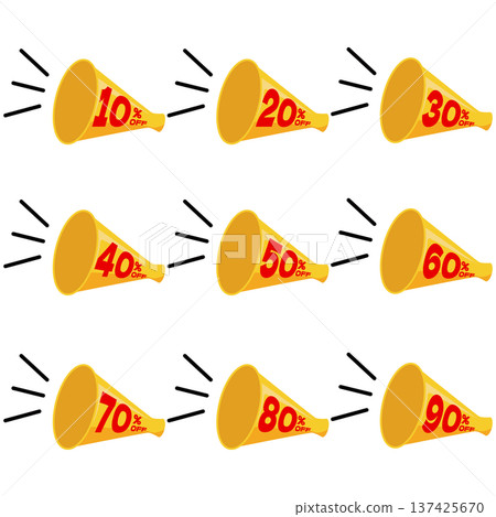 10% off sale simple loudspeaker icon 137425670