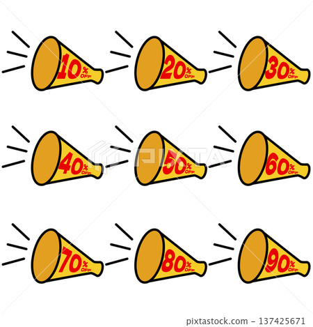 10% off sale simple loudspeaker icon 137425671