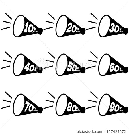 10% off sale simple loudspeaker icon 137425672