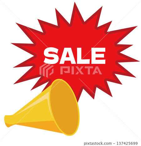 折扣促銷 簡易揚聲器圖標 137425699