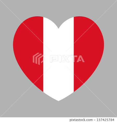 Civil flag of Peru icon in heart shape. Peru flag heart shaped ensign badge. Flag of Peru flat backdrop, sticker. Flag button, banner. Civil flag of Peru icon in heart shape. Peru flag heart shaped ensign badge. Flag of Peru flat backdrop, sticker. Flag button, banner. 137425784