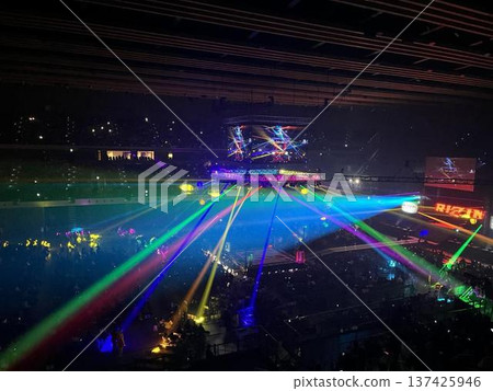 colorful light trails 137425946