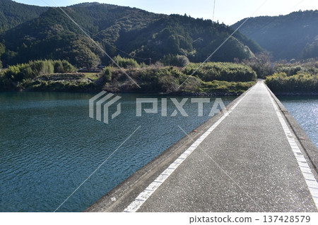Kochi, Shikoku, submerged bridge, Shimanto River 137428579