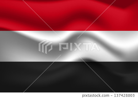 Flag of Yemen. National symbol in official colors. Template icon. Abstract vector background 137428803