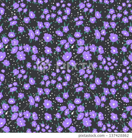 Seamless floral pattern based on traditional folklor art ornaments. Colorful flowers on color background. Scandinavian style. Sweden nordic style. Vector illustration. Simple minimalistic pattern Seamless floral pattern based on traditional folklor art ornaments. Colorful flowers on color background. Scandinavian style. Sweden nordic style. Vector illustration. Simple minimalistic pattern 137428862